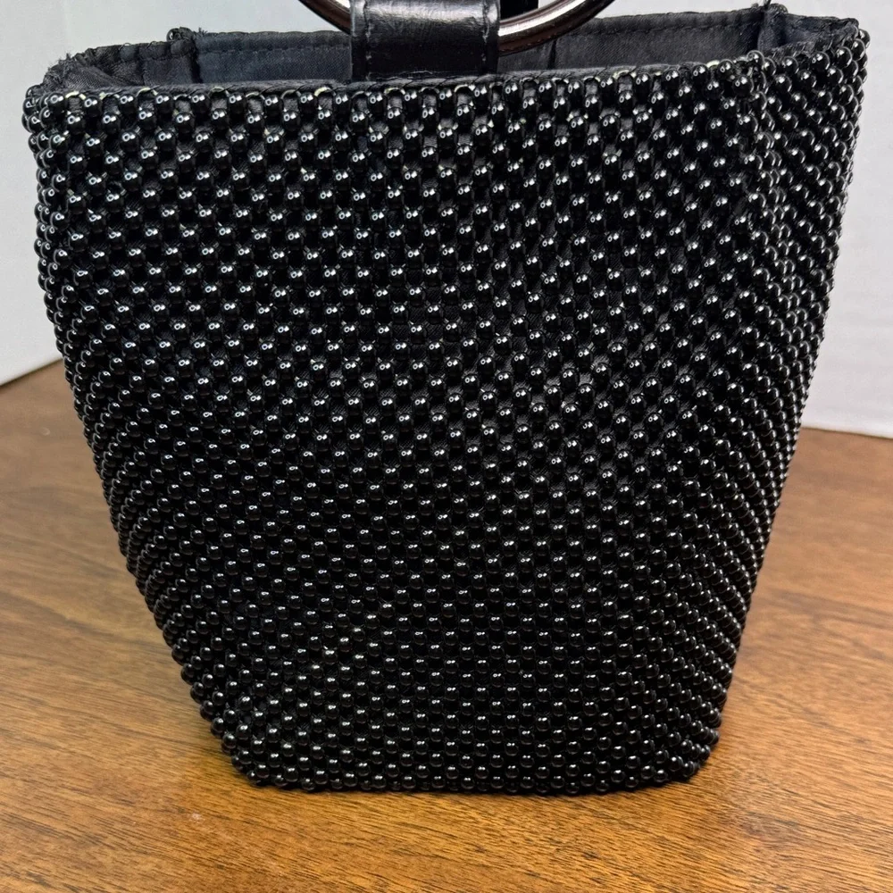 Jessica McClintock Gwen Ball Metal Mesh Ring Clutch Shoulder Dance Occasion Bag